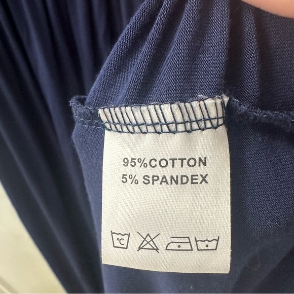 Stretchy Navy Off Shoulder Long Sleeve Maxi Dress Maternity Friendly Size L - Picture 7 of 10